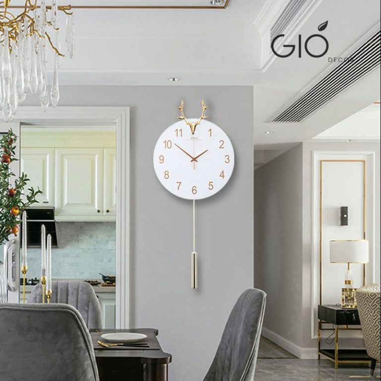 Đồng hồ cao cấp - DH001b (Trắng) - Gió Decor