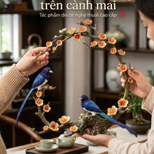 Đôi chim uyên ương trên cành mai ( CC-06 )